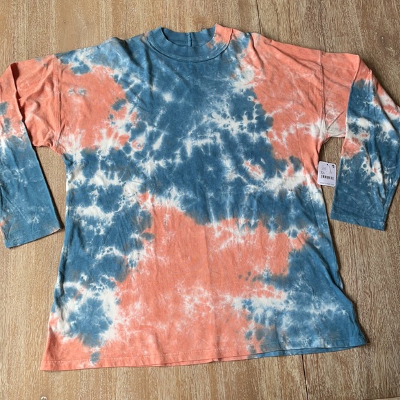 Free People Tie Dye Oversized Long Sleeve Shirt - Picture 2 of 8